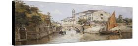 A Venetian Backwater-Antonio Maria Reyna Manescau-Stretched Canvas