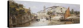 A Venetian Backwater-Antonio Maria Reyna Manescau-Stretched Canvas