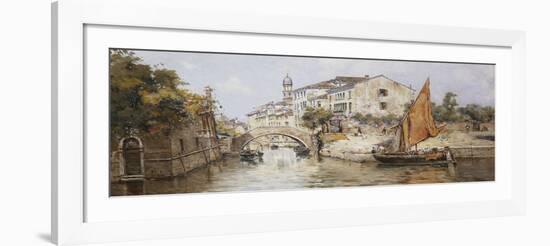 A Venetian Backwater-Antonio Maria Reyna Manescau-Framed Giclee Print