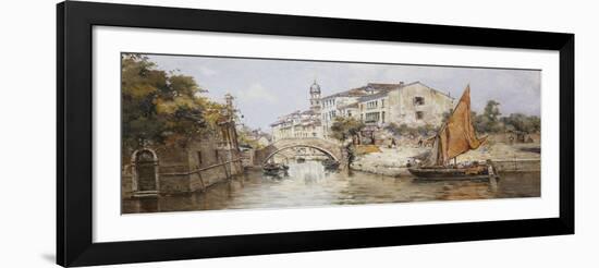 A Venetian Backwater-Antonio Maria Reyna Manescau-Framed Giclee Print