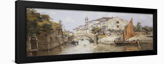 A Venetian Backwater-Antonio Maria Reyna Manescau-Framed Giclee Print