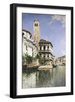 A Venetian Canal Scene. 1885-Senet Rafel-Framed Giclee Print