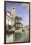 A Venetian Canal Scene. 1885-Senet Rafel-Framed Giclee Print