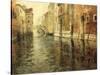 A Venetian Canal Scene-Fritz Thaulow-Stretched Canvas