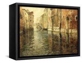 A Venetian Canal Scene-Fritz Thaulow-Framed Stretched Canvas