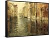 A Venetian Canal Scene-Fritz Thaulow-Framed Stretched Canvas