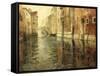 A Venetian Canal Scene-Fritz Thaulow-Framed Stretched Canvas