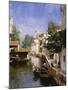 A Venetian Canal Scene-Rubens Santoro-Mounted Giclee Print