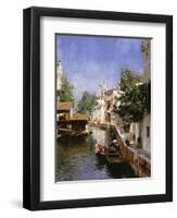 A Venetian Canal Scene-Rubens Santoro-Framed Giclee Print