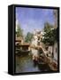 A Venetian Canal Scene-Rubens Santoro-Framed Stretched Canvas