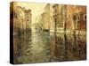 A Venetian Canal Scene-Frits Thaulow-Stretched Canvas