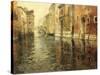 A Venetian Canal Scene-Frits Thaulow-Stretched Canvas