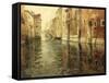 A Venetian Canal Scene-Frits Thaulow-Framed Stretched Canvas