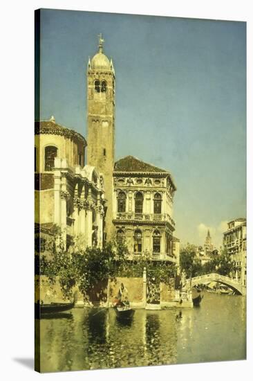 A Venetian Canal Scene-Martin Rico y Ortega-Stretched Canvas