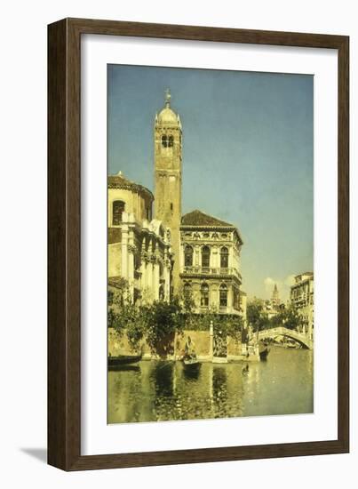 A Venetian Canal Scene-Martin Rico y Ortega-Framed Giclee Print