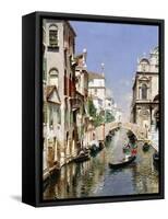A Venetian Canal with the Scuola Grande Di San Marco and Campo San Giovanni E Paolo, Venice-Rubens Santoro-Framed Stretched Canvas