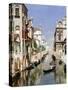 A Venetian Canal with the Scuola Grande Di San Marco and Campo San Giovanni E Paolo, Venice-Rubens Santoro-Stretched Canvas