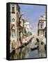 A Venetian Canal with the Scuola Grande Di San Marco and Campo San Giovanni E Paolo, Venice-Rubens Santoro-Framed Stretched Canvas