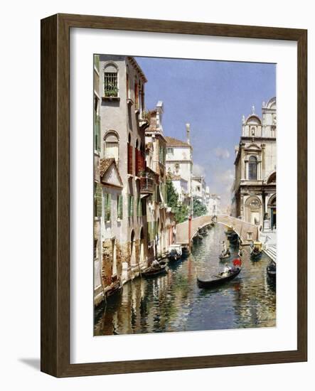 A Venetian Canal with the Scuola Grande Di San Marco and Campo San Giovanni E Paolo, Venice-Rubens Santoro-Framed Giclee Print