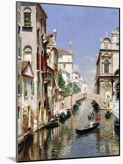 A Venetian Canal with the Scuola Grande Di San Marco and Campo San Giovanni E Paolo, Venice-Rubens Santoro-Mounted Giclee Print