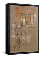 A Venetian Courtyard-James Abbott McNeill Whistler-Framed Stretched Canvas