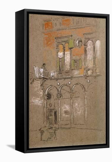 A Venetian Courtyard-James Abbott McNeill Whistler-Framed Stretched Canvas