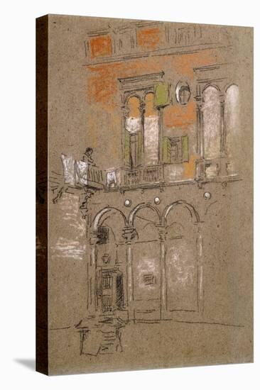 A Venetian Courtyard-James Abbott McNeill Whistler-Stretched Canvas
