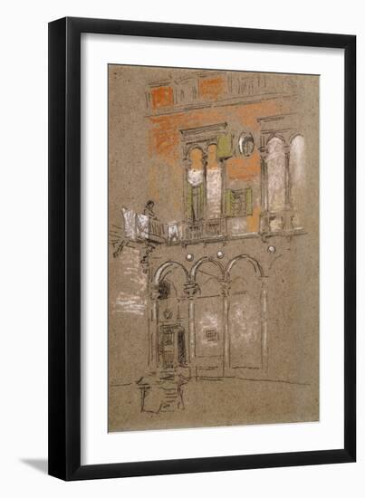 A Venetian Courtyard-James Abbott McNeill Whistler-Framed Giclee Print