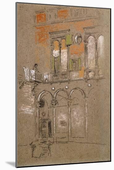 A Venetian Courtyard-James Abbott McNeill Whistler-Mounted Giclee Print