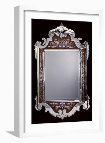 A Venetian Glass Framed Wall Mirror, Late 19th or Early 20th Century-null-Framed Giclee Print