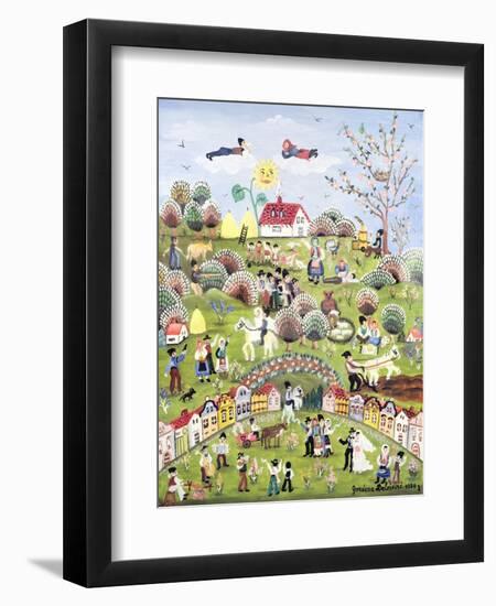 A Very Happy Farming Village-Gordana Delosevic-Framed Giclee Print