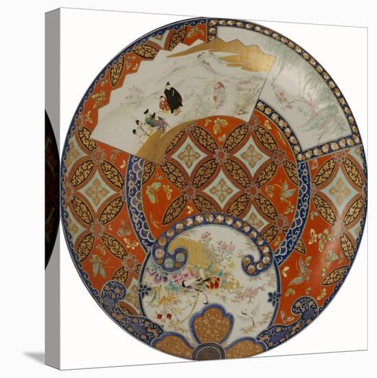 A Very Large Imari Dish Decorated in Various Coloured Enamels, 19th Century-null-Stretched Canvas