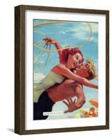 A Very Modern Girl  - Saturday Evening Post "Leading Ladies", October 3, 1953 pg.35-R.G. Harris-Framed Giclee Print