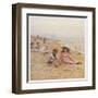 A Very Modest Sandcastle-Helen Allingham-Framed Art Print