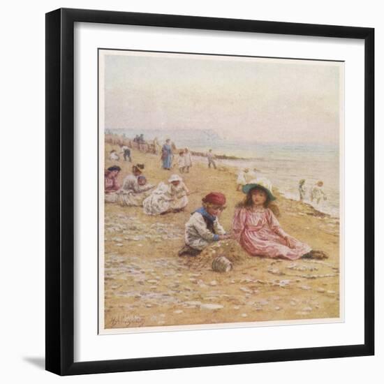 A Very Modest Sandcastle-Helen Allingham-Framed Art Print