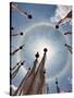 A Very Unusual Full Circle Rainbow Phenomenon Surrounded by Lungdhar Buddhist Prayer Flags-Nigel Pavitt-Stretched Canvas