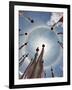 A Very Unusual Full Circle Rainbow Phenomenon Surrounded by Lungdhar Buddhist Prayer Flags-Nigel Pavitt-Framed Photographic Print