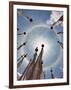 A Very Unusual Full Circle Rainbow Phenomenon Surrounded by Lungdhar Buddhist Prayer Flags-Nigel Pavitt-Framed Photographic Print