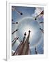 A Very Unusual Full Circle Rainbow Phenomenon Surrounded by Lungdhar Buddhist Prayer Flags-Nigel Pavitt-Framed Photographic Print