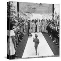 A Very Young Brazilian Boy Giving President Getulio Vargas a Speech-Hart Preston-Stretched Canvas