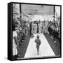 A Very Young Brazilian Boy Giving President Getulio Vargas a Speech-Hart Preston-Framed Stretched Canvas