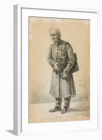 A Veteran of the Imperial Russian Army, 1837 (Pencil and Charcoal on Paper)-Alexander Orlowski-Framed Giclee Print