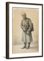 A Veteran of the Imperial Russian Army, 1837 (Pencil and Charcoal on Paper)-Alexander Orlowski-Framed Giclee Print