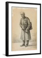 A Veteran of the Imperial Russian Army, 1837 (Pencil and Charcoal on Paper)-Alexander Orlowski-Framed Giclee Print