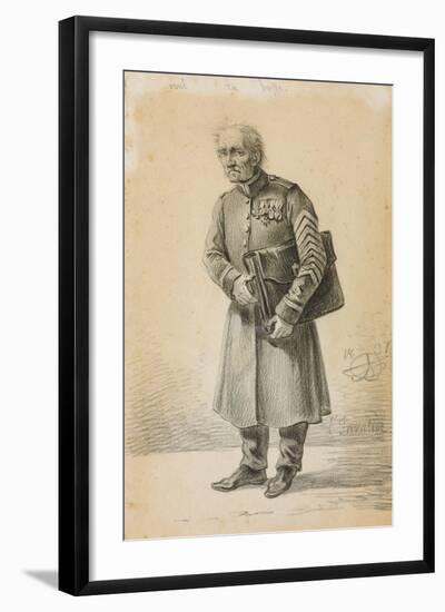 A Veteran of the Imperial Russian Army, 1837 (Pencil and Charcoal on Paper)-Alexander Orlowski-Framed Giclee Print