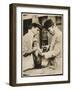 A Veterinary Surgeon and His Assistant Test a Monkey's Lungs at the Zoo Hospital-null-Framed Photographic Print