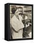 A Veterinary Surgeon Holding a Cat at the Cat's Hospital, Hampstead, London-null-Framed Stretched Canvas