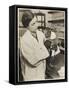 A Veterinary Surgeon Holding a Cat at the Cat's Hospital, Hampstead, London-null-Framed Stretched Canvas