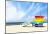 A Vibrant Photo of a Lifeguard Tower in the Colors of the Pride Flag-karandaev-Mounted Photographic Print