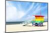 A Vibrant Photo of a Lifeguard Tower in the Colors of the Pride Flag-karandaev-Mounted Photographic Print